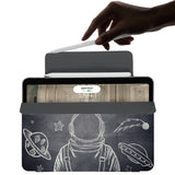 the VistaCase Personalized iPad Slim Fit Case with Astronaut Space design,  The case includes built-in storage and a cutout for easy magnetic attachment of your Pencil, ensuring it's always within reach.