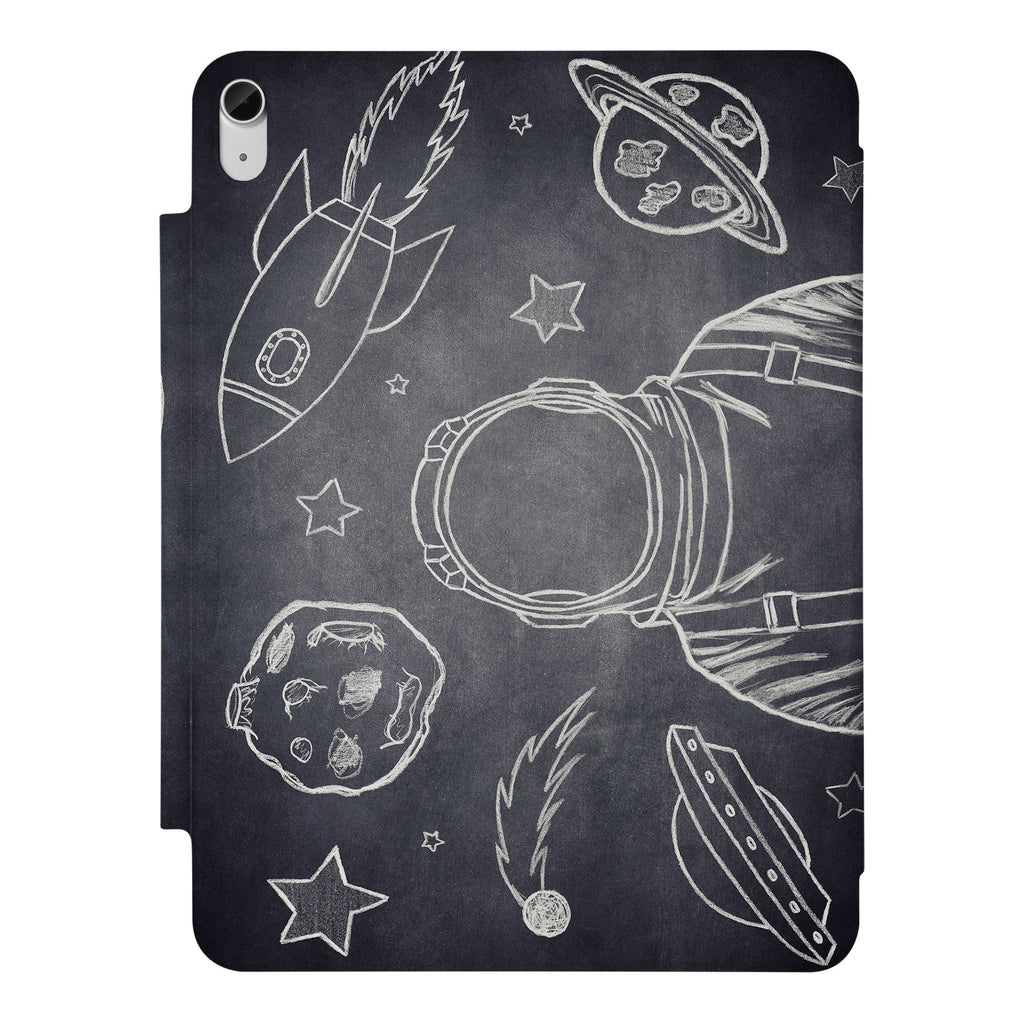 the VistaCase Personalized iPad Slim Fit Case with Astronaut Space design,  Crafted with a durable fabric exterior and a soft interior lining.