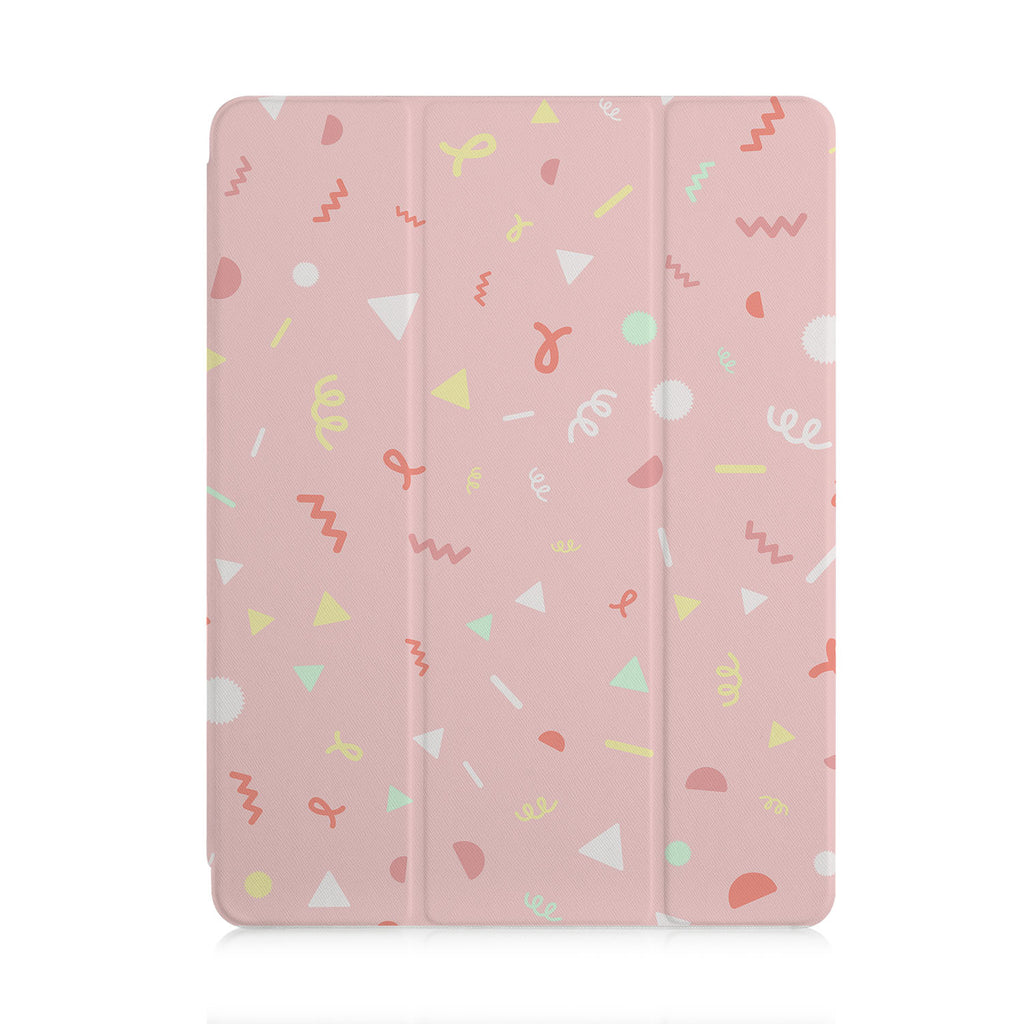 front and back view of personalized iPad case with pencil holder and 01 design