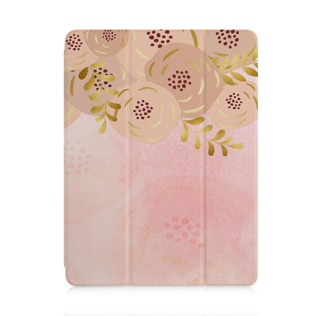 front and back view of personalized iPad case with pencil holder and 02 design