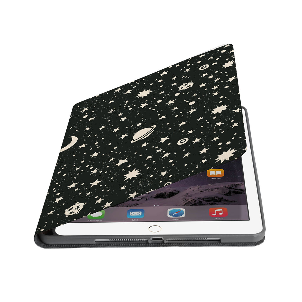 Auto wake and sleep function of the personalized iPad folio case with Space design