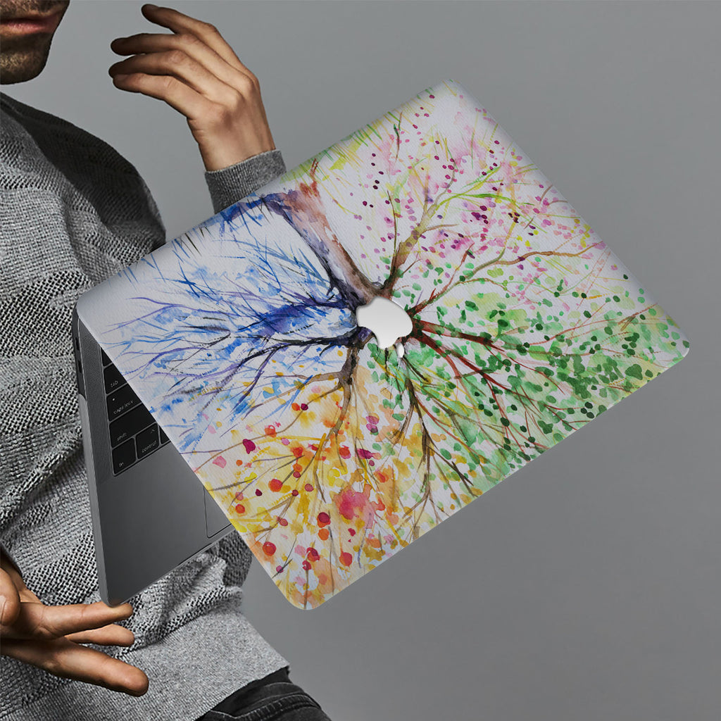 hardshell case with Watercolor Flower design holds up to scratches, punctures, and dents