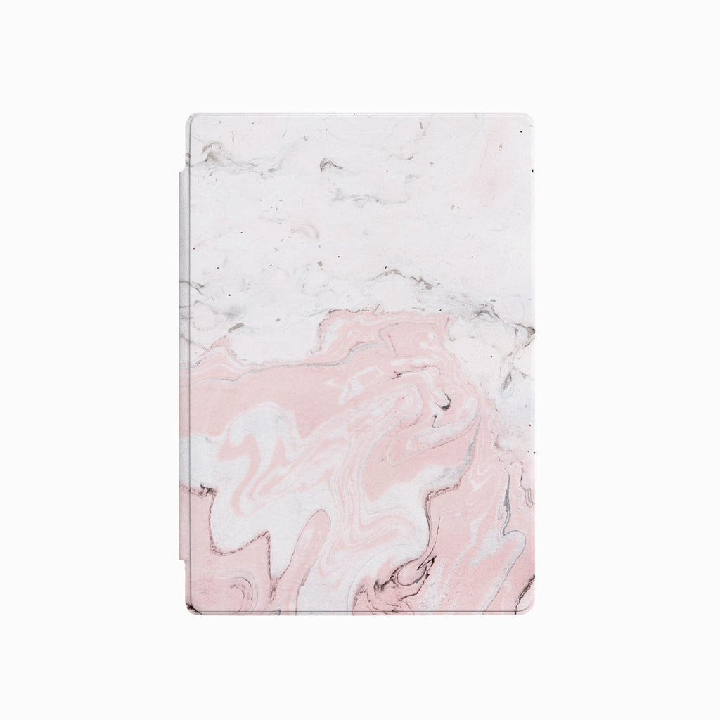 the front side of Personalized Microsoft Surface Pro and Go Case with Pink Marble design