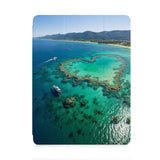 front view of personalized iPad case with pencil holder and Australia Oil Painting design