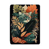 front view of personalized iPad case with pencil holder and Cute Cat design