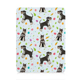 front view of personalized iPad case with pencil holder and Lovely Dog design