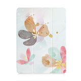 front view of personalized iPad case with pencil holder and Abstract design