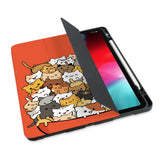 personalized iPad case with pencil holder and Cute Cats design - swap