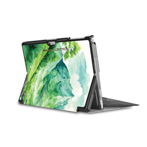 the back side of Personalized Microsoft Surface Pro and Go Case in Movie Stand View with Landscape design - swap