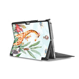 the back side of Personalized Microsoft Surface Pro and Go Case in Movie Stand View with Rainforest Animals design - swap