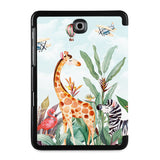 the back view of Personalized Samsung Galaxy Tab Case with Rainforest Animals design