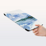 a hand is holding the Personalized Samsung Galaxy Tab Case with Watercolor View design