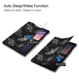 It automatically wakes your iPad when opened and sends it to sleep when closed with Animal Skeleton design