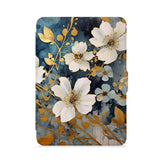 front view of personalized kindle paperwhite case with Flower Art design