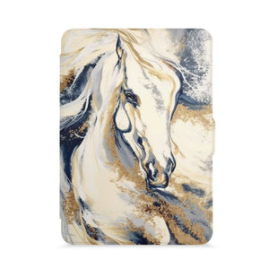 front view of personalized kindle paperwhite case with with Horses design - swap