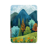 front view of personalized kindle paperwhite case with Colorful Mountain design