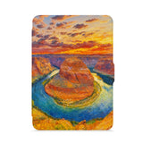 front view of personalized kindle paperwhite case with US Famous Attractions design