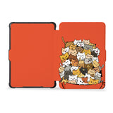 the whole front and back view of personalized kindle case paperwhite case with Cute Cats design