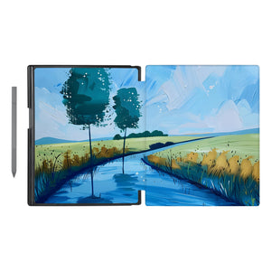 swap - Vista Case reMarkable Folio case with Abstract Painting Design has an integrated holder for pen marker so you never have to leave your extra tech behind.