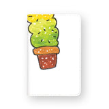 front view of personalized RFID blocking passport travel wallet with Cactus 01 design